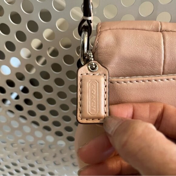 Coach Soho Leather Sling Crossbody Flap Bag Small in Pale Shimmer Pink - Picture 5 of 16